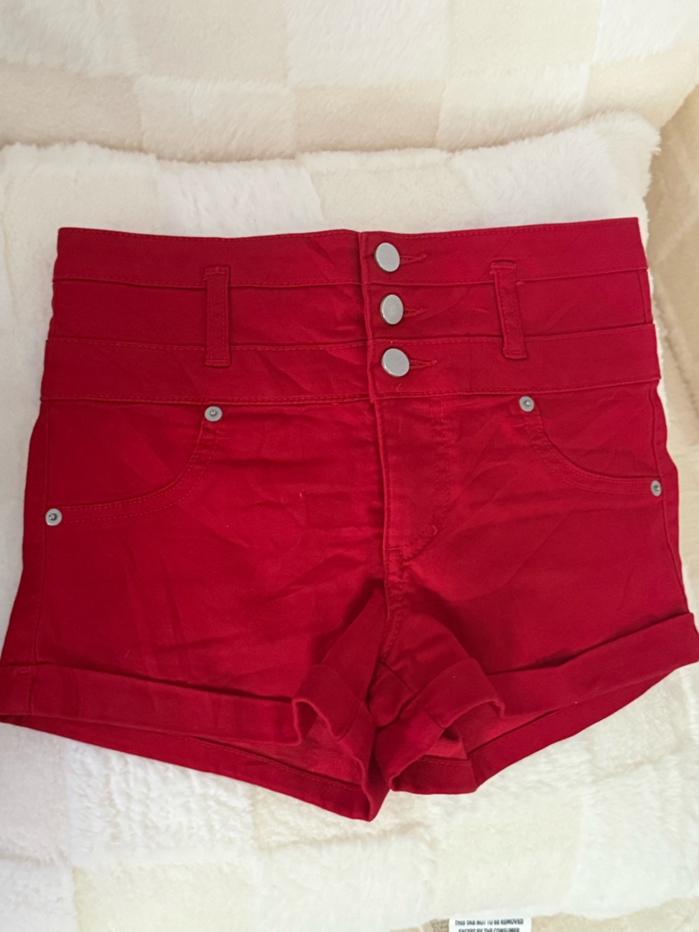 Xhilaration Red High-Rise Button-Front Jeans